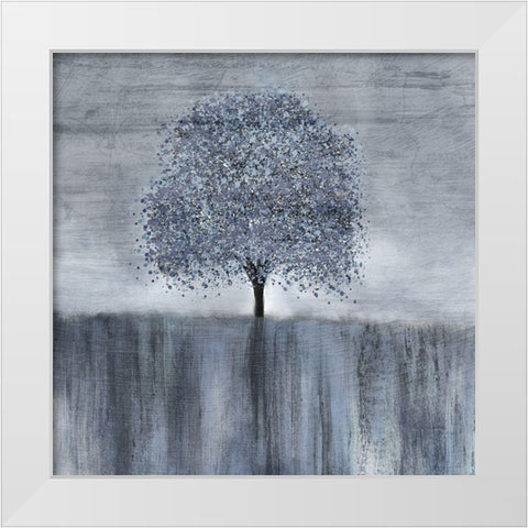 Spotted Tree White Modern Wood Framed Art Print by Kimberly, Allen