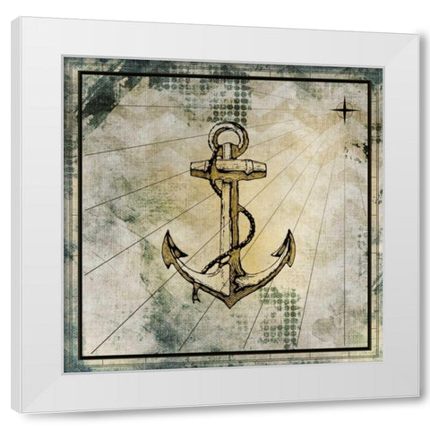 Nautical Gold 1 White Modern Wood Framed Art Print by Allen, Kimberly