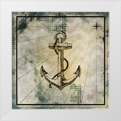 Nautical Gold 1 White Modern Wood Framed Art Print by Allen, Kimberly