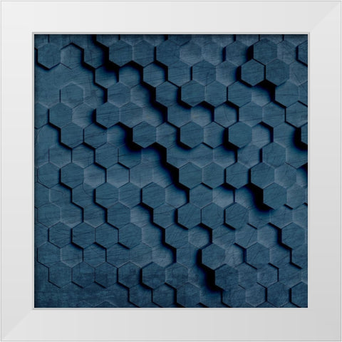 Geo Grid 2 White Modern Wood Framed Art Print by Kimberly, Allen