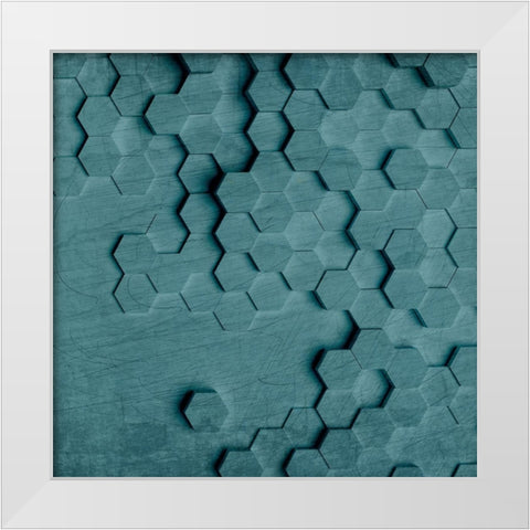 Geo Grid 4 White Modern Wood Framed Art Print by Kimberly, Allen