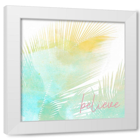 Palms 2 White Modern Wood Framed Art Print by Kimberly, Allen