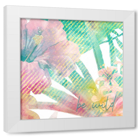 Be Happy 3 White Modern Wood Framed Art Print by Kimberly, Allen