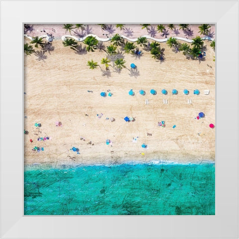 Ft Lauderdale Beach 1 White Modern Wood Framed Art Print by Kimberly, Allen