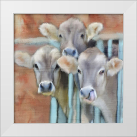 Three of a Kind White Modern Wood Framed Art Print by Kimberly, Allen
