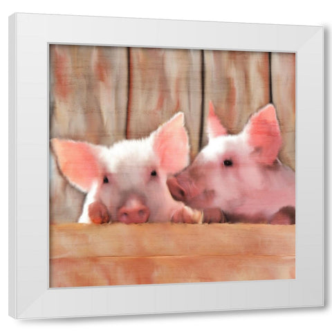 Best Friends White Modern Wood Framed Art Print by Kimberly, Allen