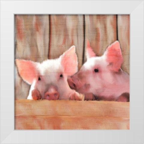 Best Friends White Modern Wood Framed Art Print by Kimberly, Allen