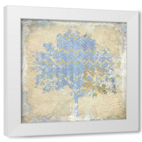 Chevron Tree 1 White Modern Wood Framed Art Print by Allen, Kimberly