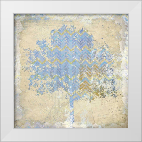 Chevron Tree 1 White Modern Wood Framed Art Print by Allen, Kimberly