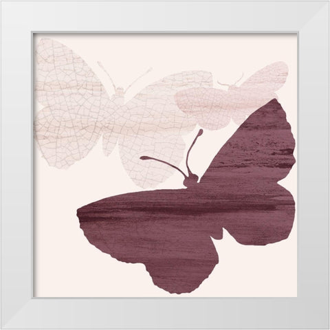 Blush Butterflies 1 White Modern Wood Framed Art Print by Kimberly, Allen