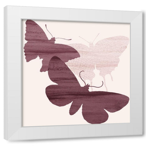 Blush Butterflies 2 White Modern Wood Framed Art Print by Kimberly, Allen