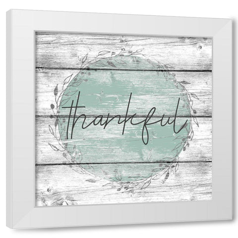 Thankful White Modern Wood Framed Art Print by Kimberly, Allen