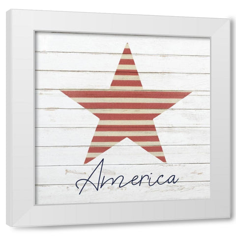 God Bless America 3 White Modern Wood Framed Art Print by Kimberly, Allen