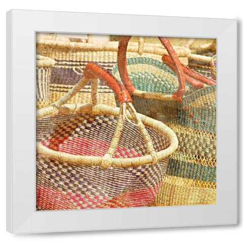 Basket Market 2 White Modern Wood Framed Art Print by Kimberly, Allen