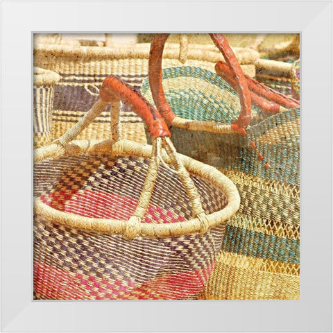 Basket Market 2 White Modern Wood Framed Art Print by Kimberly, Allen