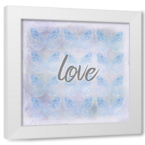 Love Butterfly White Modern Wood Framed Art Print by Allen, Kimberly