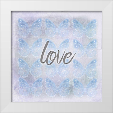 Love Butterfly White Modern Wood Framed Art Print by Allen, Kimberly