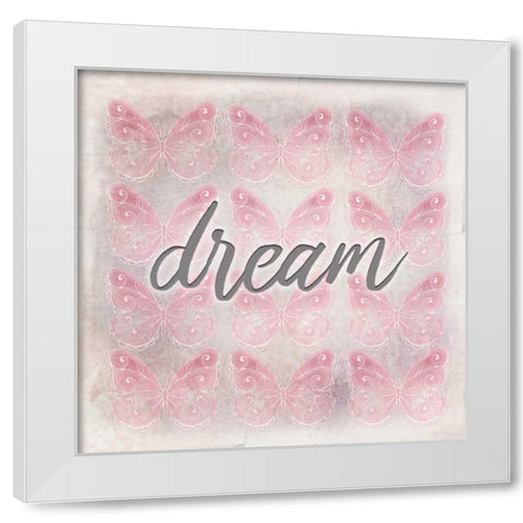 Dream Butterfly White Modern Wood Framed Art Print by Allen, Kimberly