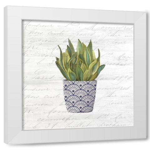 Blue Pots 2 White Modern Wood Framed Art Print by Kimberly, Allen