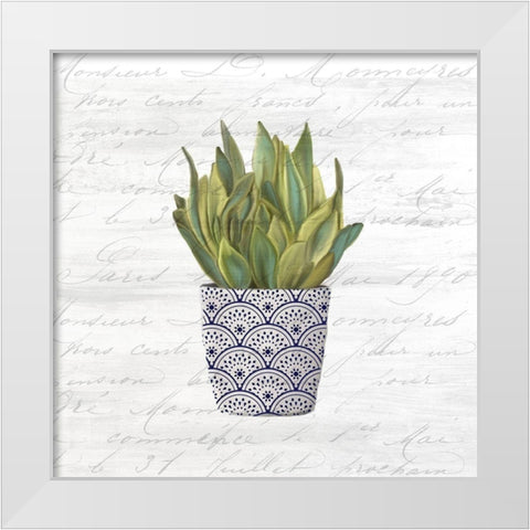 Blue Pots 2 White Modern Wood Framed Art Print by Kimberly, Allen