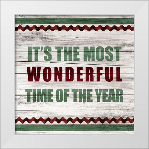 Farmhouse Christmas 3 White Modern Wood Framed Art Print by Kimberly, Allen