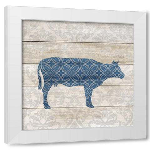 Farm Blues 1 White Modern Wood Framed Art Print by Kimberly, Allen