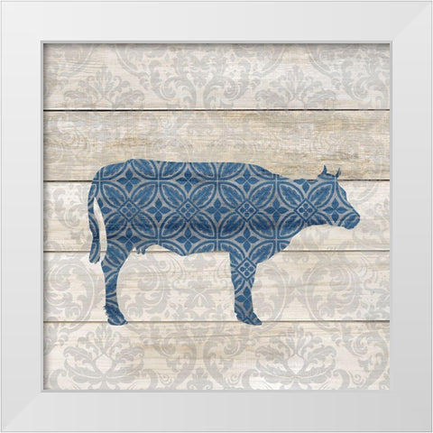 Farm Blues 1 White Modern Wood Framed Art Print by Kimberly, Allen