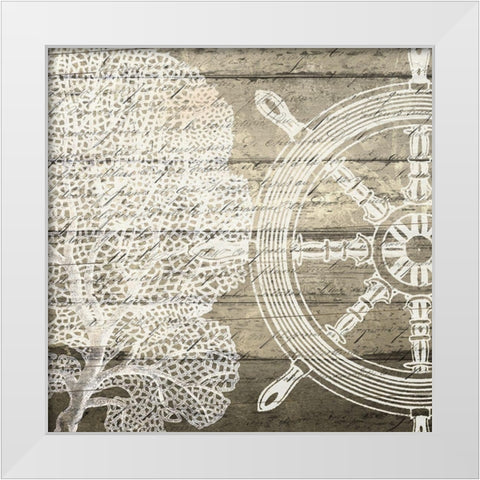 At the Sea 2 White Modern Wood Framed Art Print by Kimberly, Allen