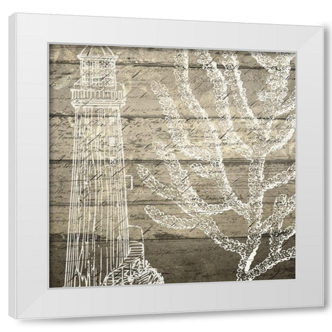At the Sea 3 White Modern Wood Framed Art Print by Kimberly, Allen