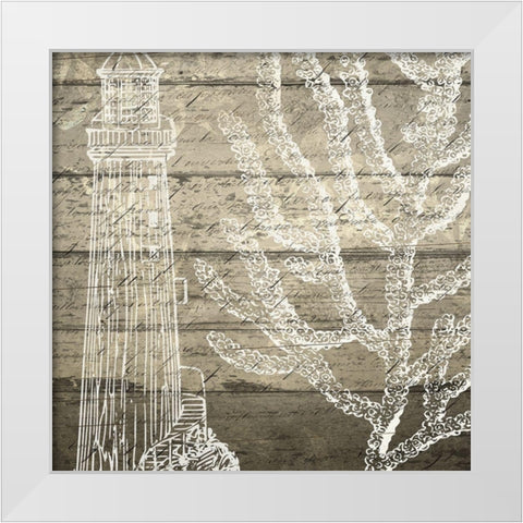 At the Sea 3 White Modern Wood Framed Art Print by Kimberly, Allen