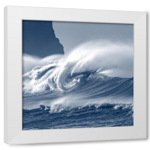 Against The Waves 3 White Modern Wood Framed Art Print by Kimberly, Allen