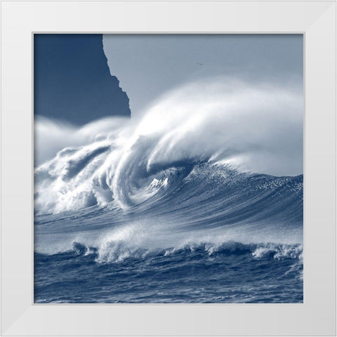 Against The Waves 3 White Modern Wood Framed Art Print by Kimberly, Allen
