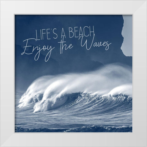 Against The Waves 4 White Modern Wood Framed Art Print by Kimberly, Allen