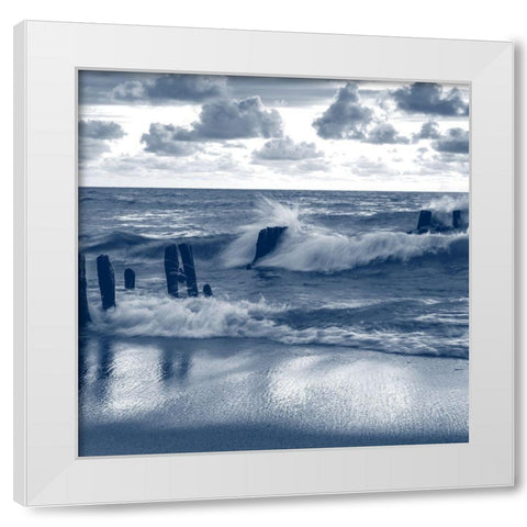 Against The Waves White Modern Wood Framed Art Print by Kimberly, Allen