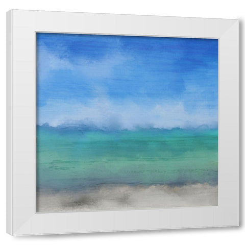 Sky Meets Sea White Modern Wood Framed Art Print by Kimberly, Allen
