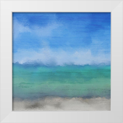 Sky Meets Sea White Modern Wood Framed Art Print by Kimberly, Allen