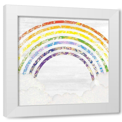 Over The Rainbow White Modern Wood Framed Art Print by Kimberly, Allen