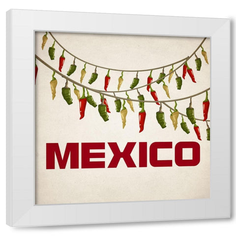 Fiesta 3 White Modern Wood Framed Art Print by Kimberly, Allen
