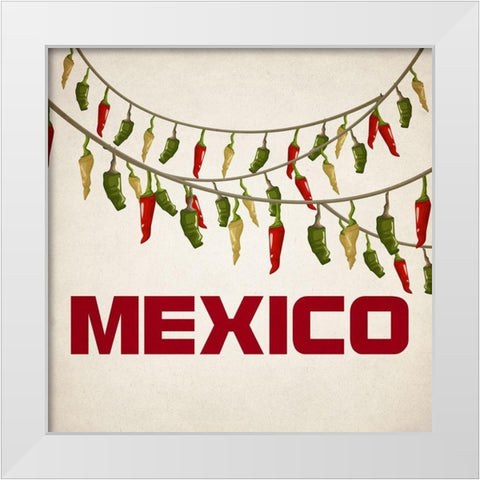 Fiesta 3 White Modern Wood Framed Art Print by Kimberly, Allen