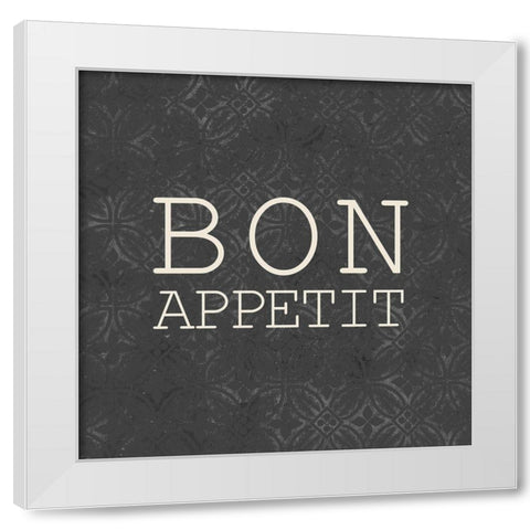 Bon Appetit White Modern Wood Framed Art Print by Kimberly, Allen