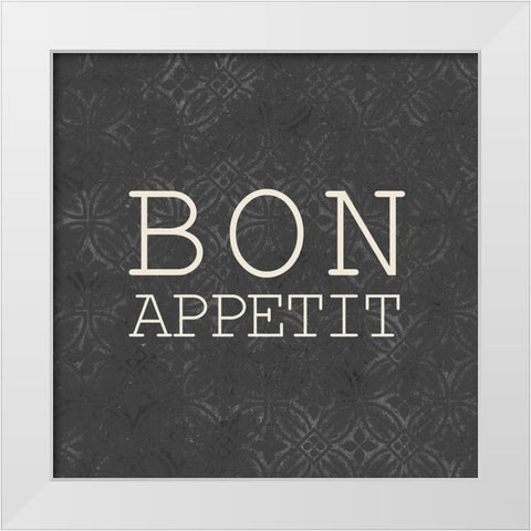 Bon Appetit White Modern Wood Framed Art Print by Kimberly, Allen