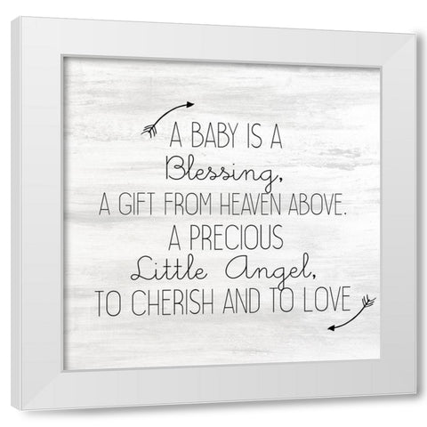 Little Angel White Modern Wood Framed Art Print by Kimberly, Allen
