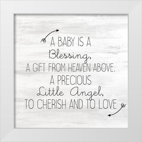 Little Angel White Modern Wood Framed Art Print by Kimberly, Allen