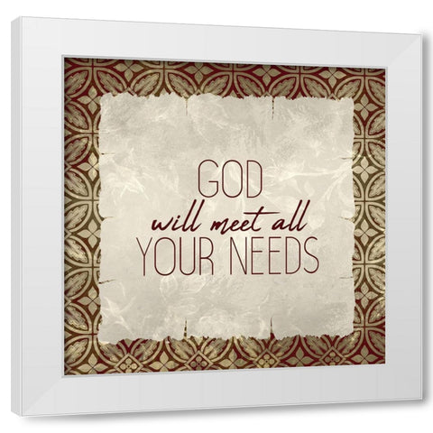 Trust God 1 White Modern Wood Framed Art Print by Kimberly, Allen