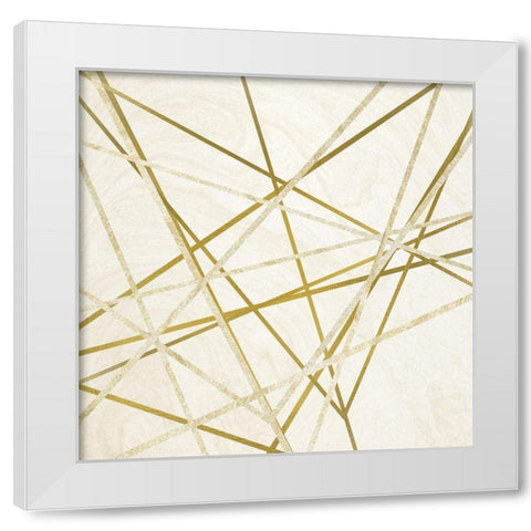 Gold Lined White Modern Wood Framed Art Print by Kimberly, Allen