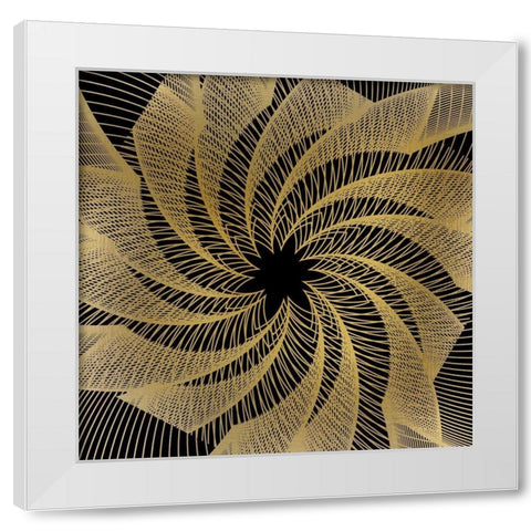 Spinning Gold White Modern Wood Framed Art Print by Kimberly, Allen