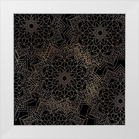 Mandala Gold 1 White Modern Wood Framed Art Print by Kimberly, Allen