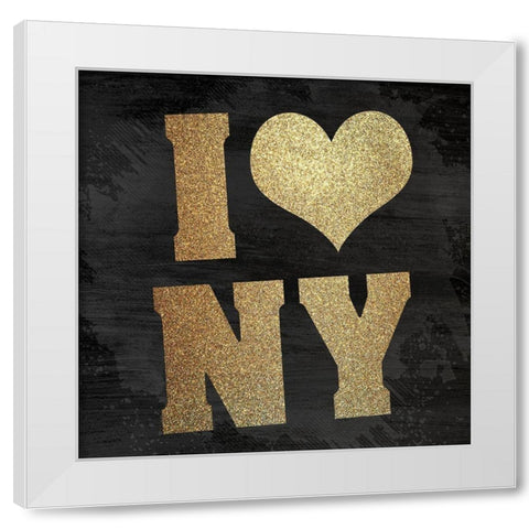 The Big Apple 3 White Modern Wood Framed Art Print by Kimberly, Allen