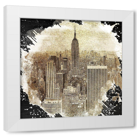 The Big Apple 5 White Modern Wood Framed Art Print by Kimberly, Allen