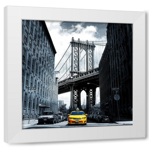 NY Bound 1 White Modern Wood Framed Art Print by Kimberly, Allen